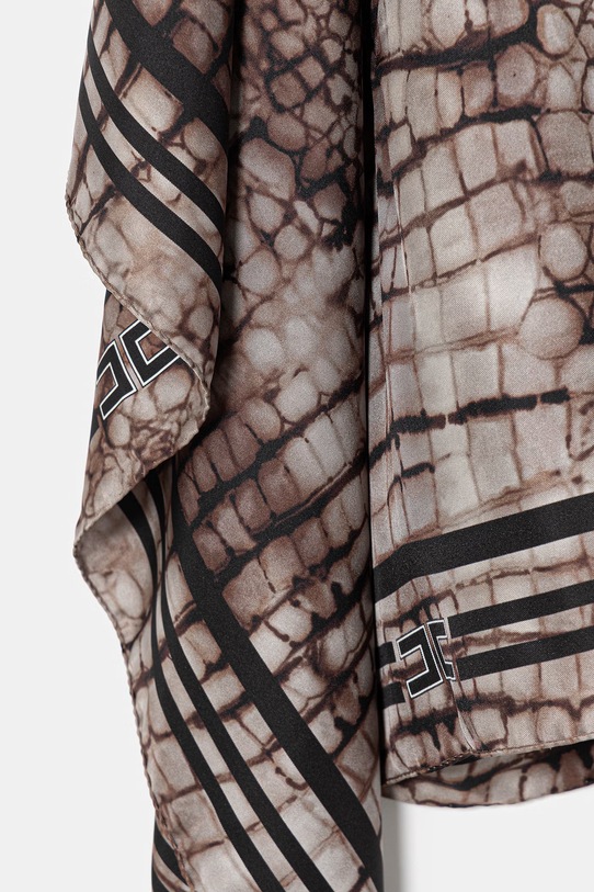 Akcesoria Elisabetta Franchi apaszka damska jedwabna FO24L61E2 brązowy