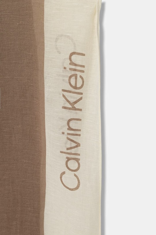 Calvin Klein šál dámsky s prímesou ľanu LV04F9021G béžová SS26