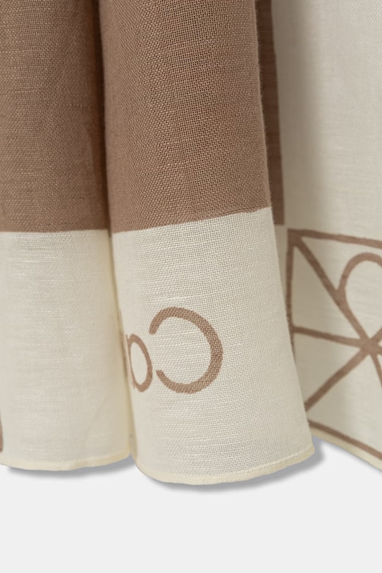 Doplnky Calvin Klein šál dámsky s prímesou ľanu LV04F9021G béžová