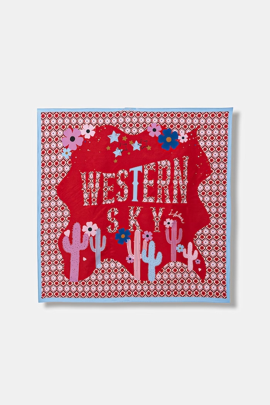 IBlues apaszka jedwabna ALARE tkanina czerwony 2617541011200