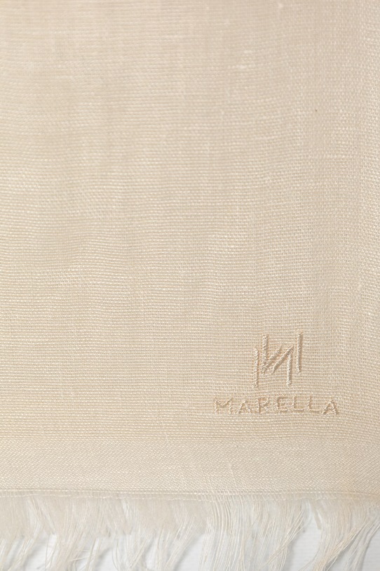 Akcesoria Marella szal damski lniany MLACOLONO 2613541027200 beżowy