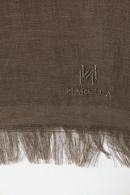Marella szal damski lniany MLACOLONO 2613541027200 brązowy SS26