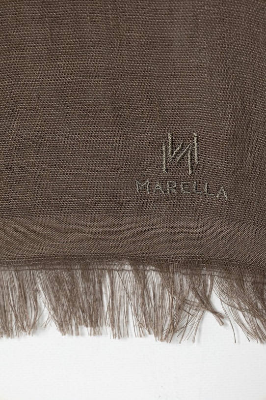 Marella szal damski lniany MLACOLONO 2613541027200 brązowy SS26