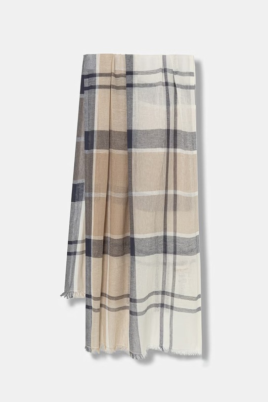 Barbour szal damski z dodatkiem lnu Abigail granatowy LSC0442