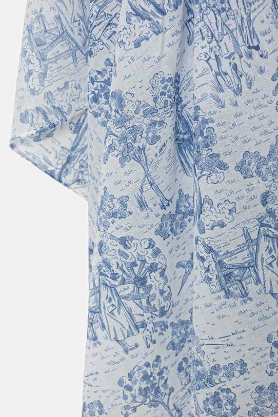 Dodatki Barbour eleganten šal ženski bombažni Wisteria LSC0492 modra