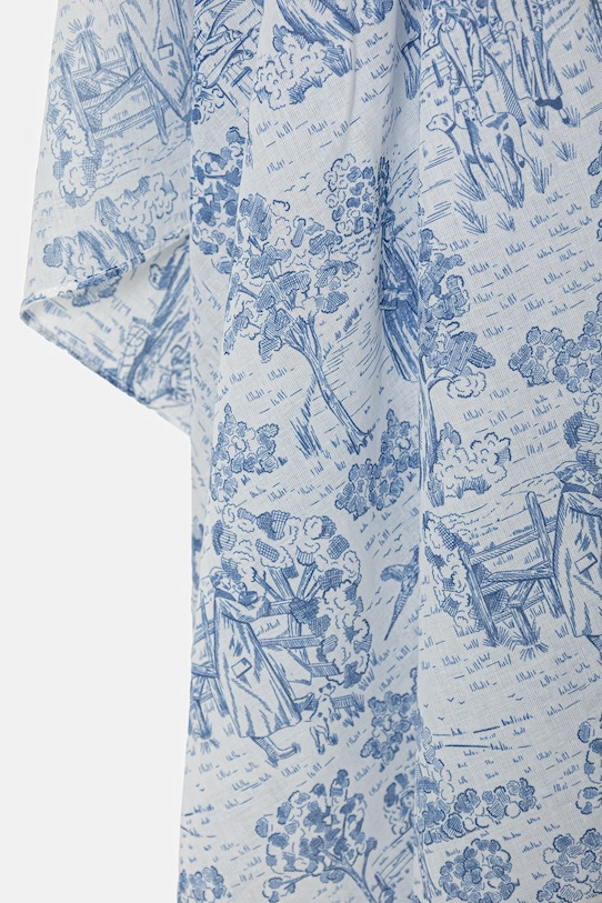 Dodatki Barbour eleganten šal ženski bombažni Wisteria LSC0492 modra