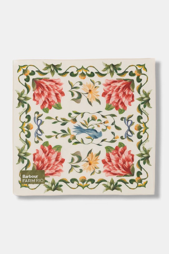 Barbour apaszka damska bawełniana x Farm Rio beżowy LSC0493