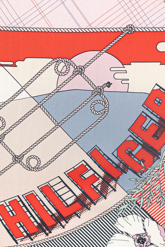 Tommy Hilfiger svilena ruta ženska AW0AW18332 rdeča SS26