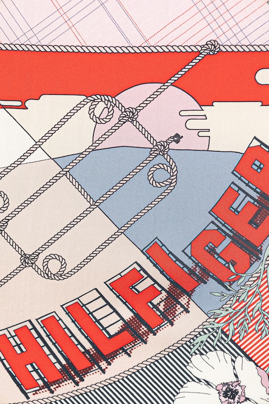 Tommy Hilfiger sciarpa da donna in seta AW0AW18332 rosso SS26