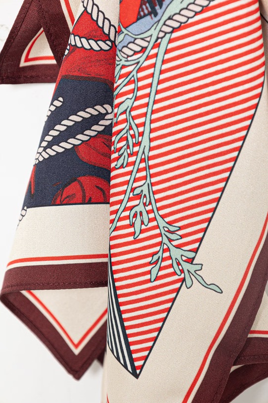 Dodatki Tommy Hilfiger svilena ruta ženska AW0AW18332 rdeča