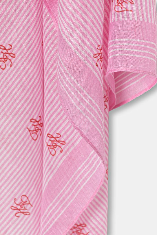 Dodatki Tommy Hilfiger ruta ženska lanena SUMMER AW0AW18346 roza