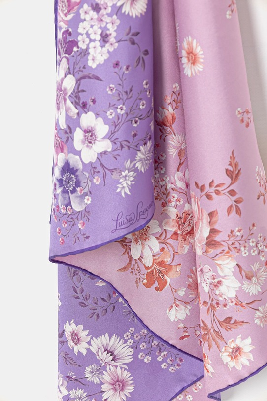 Akcesoria Luisa Spagnoli apaszka jedwabna Risoluto 542866 fioletowy