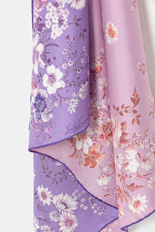 Akcesoria Luisa Spagnoli apaszka jedwabna Risoluto 542866 fioletowy