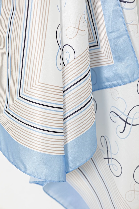 Akcesoria Luisa Spagnoli apaszka jedwabna Rullante 543096 niebieski