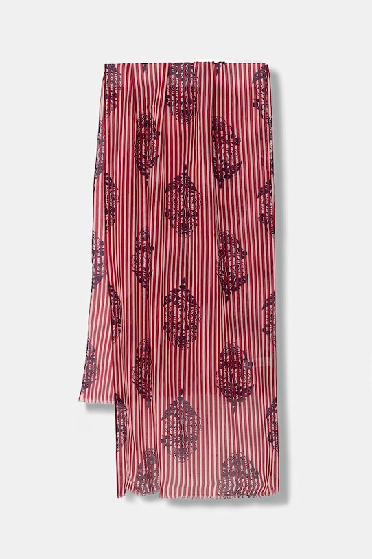 United Colors of Benetton dámsky šál s prímesou ľanu červená 6FL0VU007