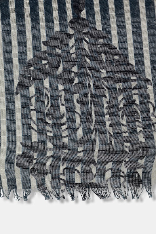 United Colors of Benetton dámsky šál s prímesou ľanu 6FL0VU007 tmavomodrá SS26