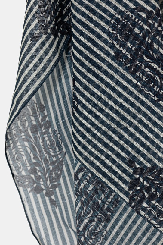 Doplnky United Colors of Benetton dámsky šál s prímesou ľanu 6FL0VU007 tmavomodrá