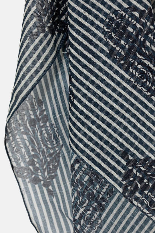 Doplnky United Colors of Benetton dámsky šál s prímesou ľanu 6FL0VU007 tmavomodrá