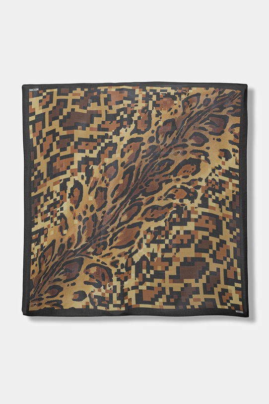 Moschino chusta jedwabna tkanina brązowy M3382.03729