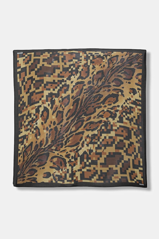 Moschino chusta jedwabna tkanina brązowy M3382.03729