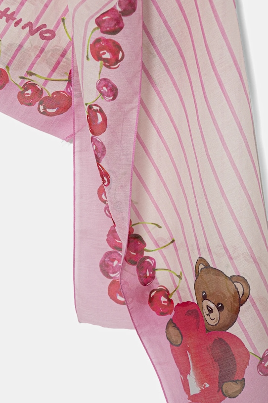 Akcesoria Moschino szal z dodatkiem jedwabiu M3386.03322 różowy