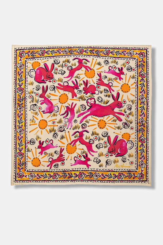 Moschino chusta jedwabna tkanina beżowy M3377.03549