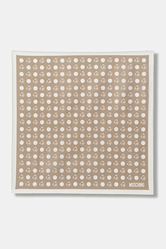 Moschino chusta jedwabna drobny wzór beżowy M5890.E5000