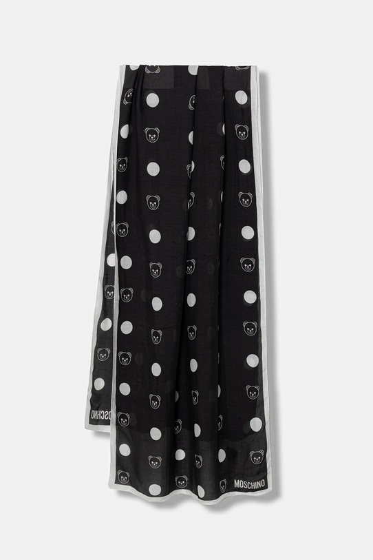 Moschino szal drobny wzór czarny M5893.E5169