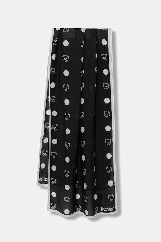 Moschino szal drobny wzór czarny M5893.E5169
