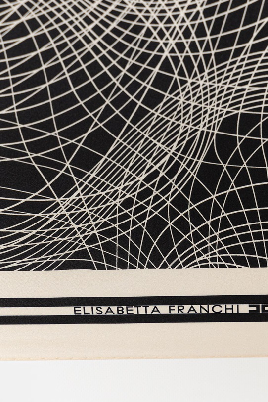 Elisabetta Franchi apaszka damska jedwabna FO17F62E2 brązowy SS26