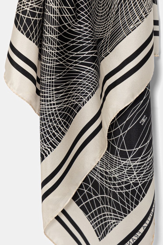 Akcesoria Elisabetta Franchi apaszka damska jedwabna FO17F62E2 brązowy