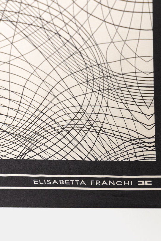Elisabetta Franchi apaszka damska jedwabna FO17F62E2 czarny SS26
