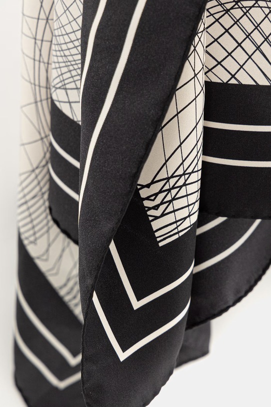 Akcesoria Elisabetta Franchi apaszka damska jedwabna FO17F62E2 czarny