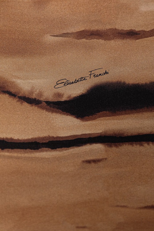 Elisabetta Franchi chusta damska jedwabna FO26L62E2 brązowy SS26