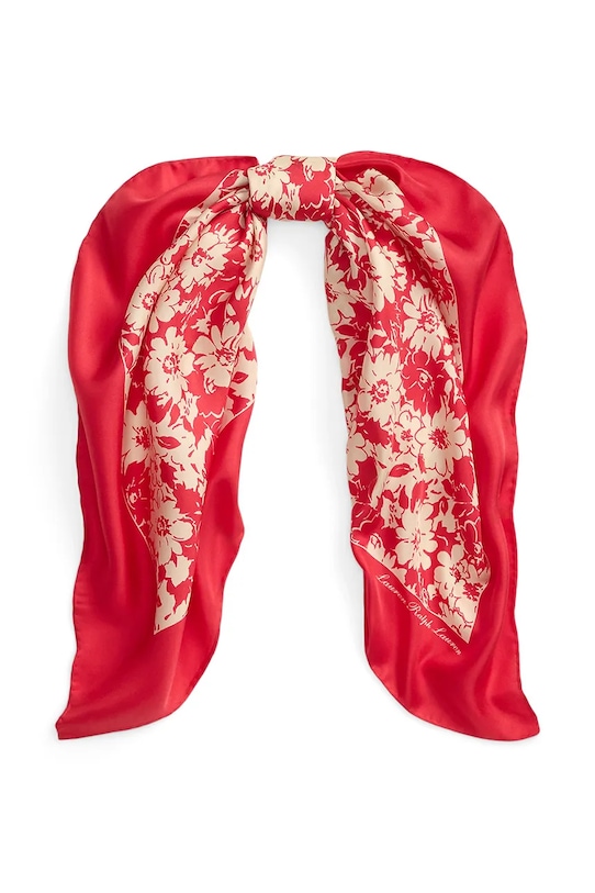 Lauren Ralph Lauren chusta damska jedwabna czerwony 454P14493