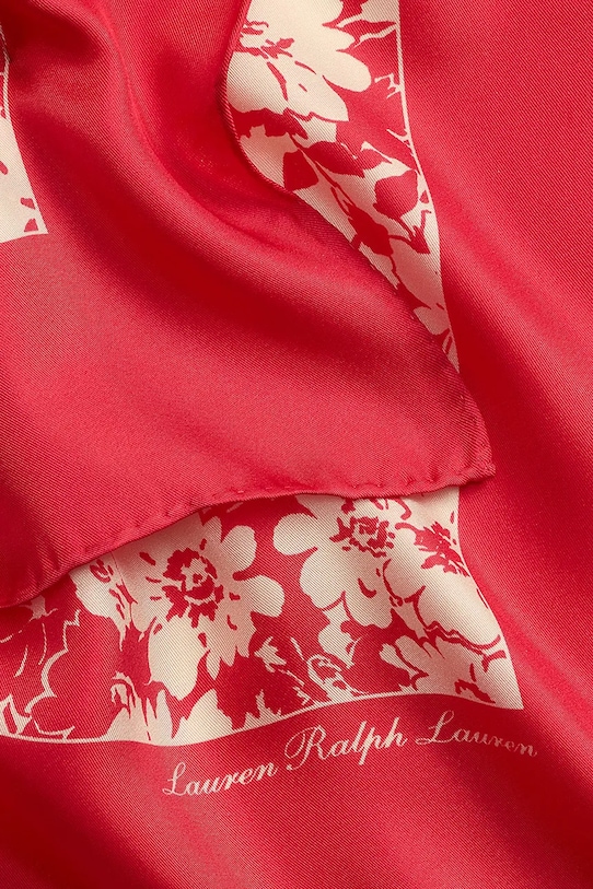 Akcesoria Lauren Ralph Lauren chusta damska jedwabna 454P14493 czerwony