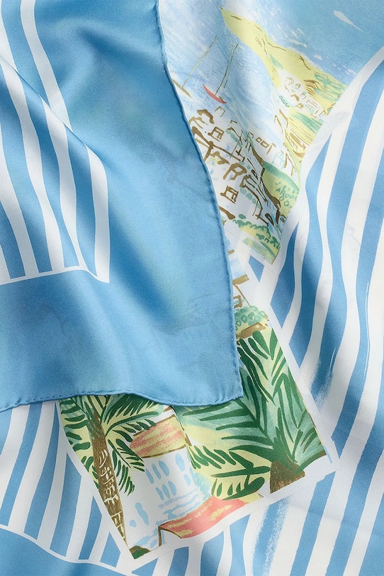 Akcesoria Lauren Ralph Lauren szalik damski jedwabny 454P14501 niebieski