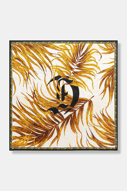 Just Cavalli apaszka jedwabna tkanina złoty 80RA2H01.ZG321