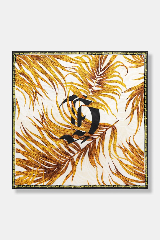 Just Cavalli apaszka jedwabna tkanina złoty 80RA2H01.ZG321