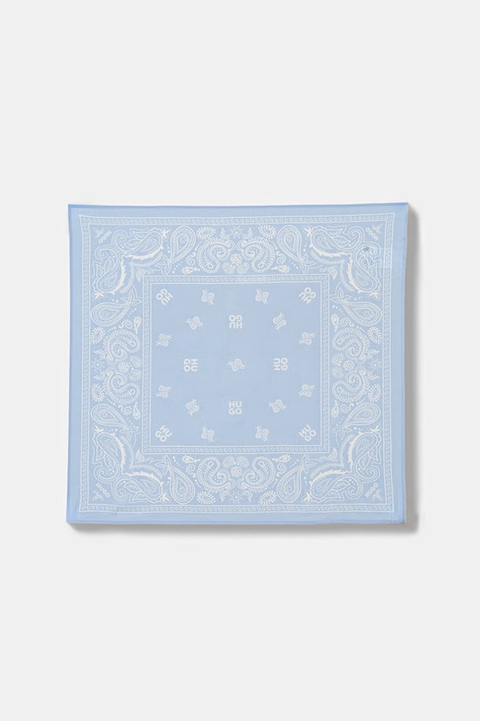 HUGO svilena ruta ženska bombažna 2Bandana_pack 50562378 modra SS26