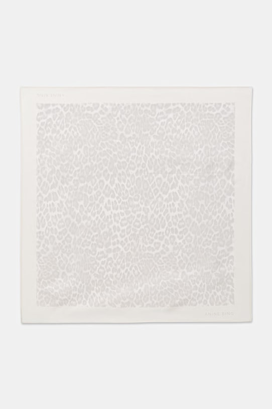 Anine Bing YORK SCARF - WASHED WHITE LEOPARD apaszka jedwabna damska beżowy A.12.12400.MTL20