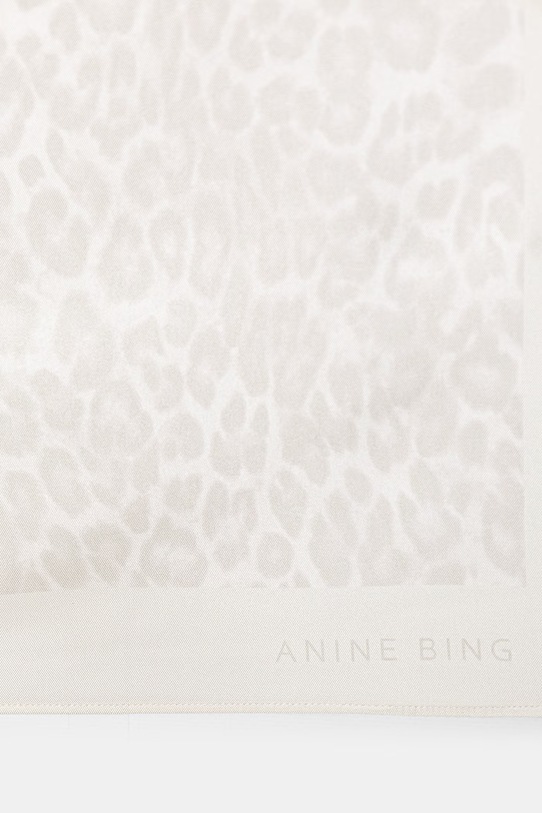 Akcesoria Anine Bing YORK SCARF - WASHED WHITE LEOPARD apaszka jedwabna damska A.12.12400.MTL20 beżowy