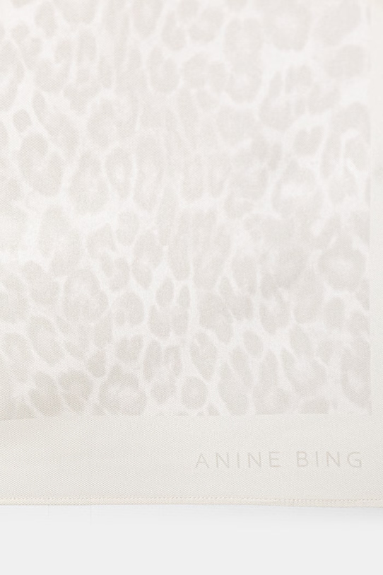 Akcesoria Anine Bing YORK SCARF - WASHED WHITE LEOPARD apaszka jedwabna damska A.12.12400.MTL20 beżowy