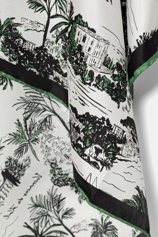 Akcesoria Karl Lagerfeld apaszka damska jedwabna K/SIGNATURE B2W33049 czarny