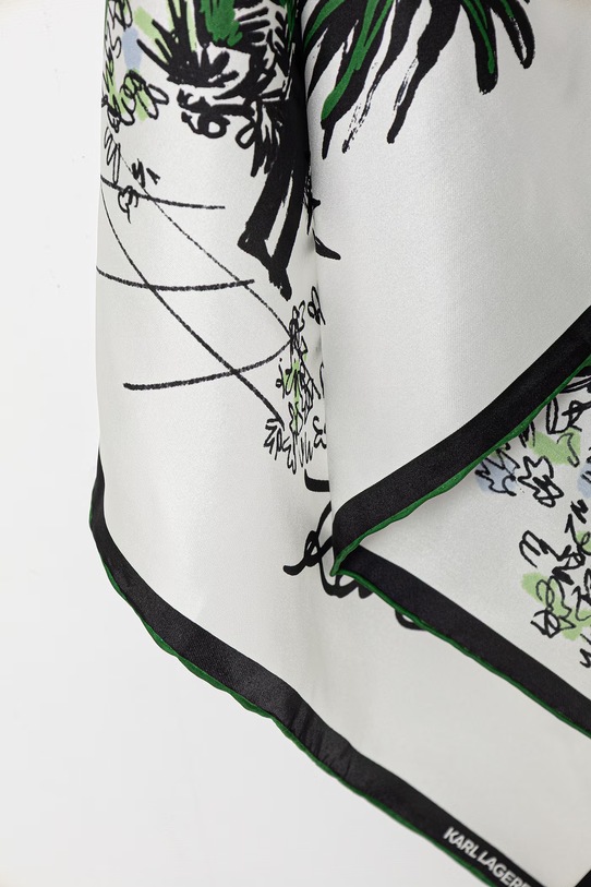 Doplňky Karl Lagerfeld malý dámský hedvábný šátek K/SIGNATURE B2W33050 bílá