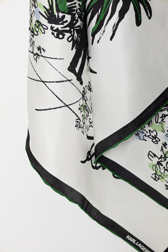 Doplňky Karl Lagerfeld malý dámský hedvábný šátek K/SIGNATURE B2W33050 bílá