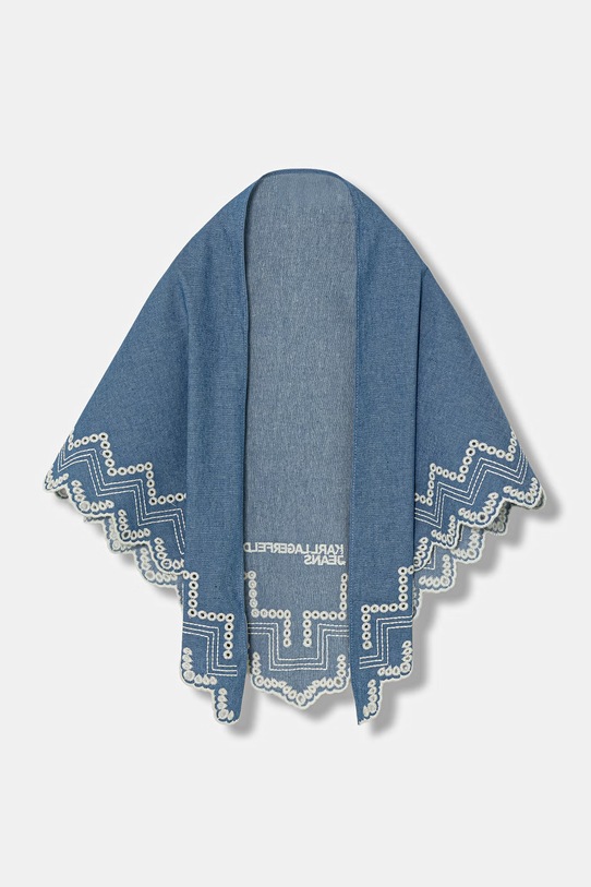 Bavlnená šatka Karl Lagerfeld Jeans nášivka modrá B2W33008