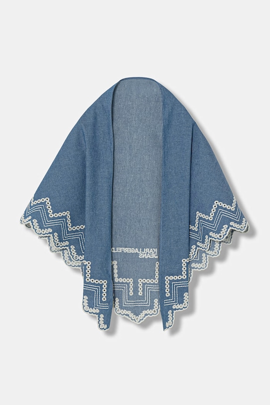 Bavlnená šatka Karl Lagerfeld Jeans nášivka modrá B2W33008