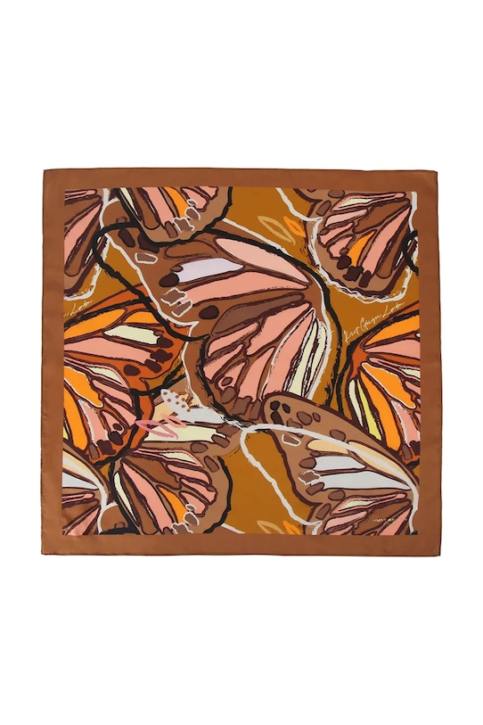 Kurt Geiger London malý dámský hedvábný šátek 5632430469 hnědá SS26