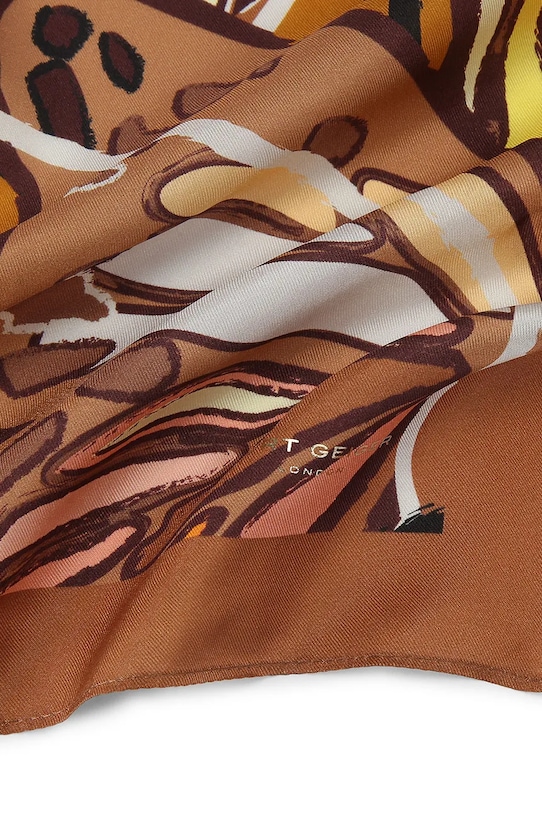 Doplňky Kurt Geiger London malý dámský hedvábný šátek 5632430469 hnědá